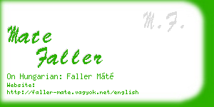 mate faller business card